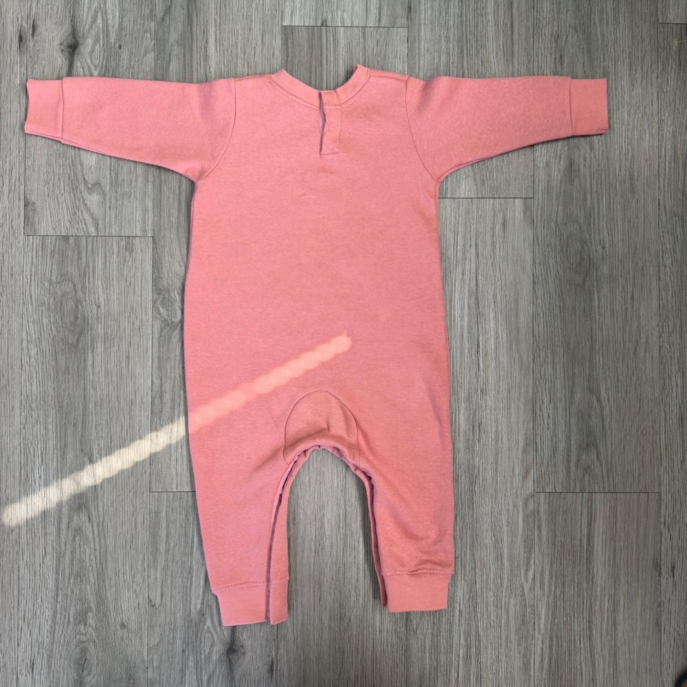 Made in New Mexico Romper Sweatsuit by Rabbit Skins Size 18M Salmon Pink - Picture 3 of 12